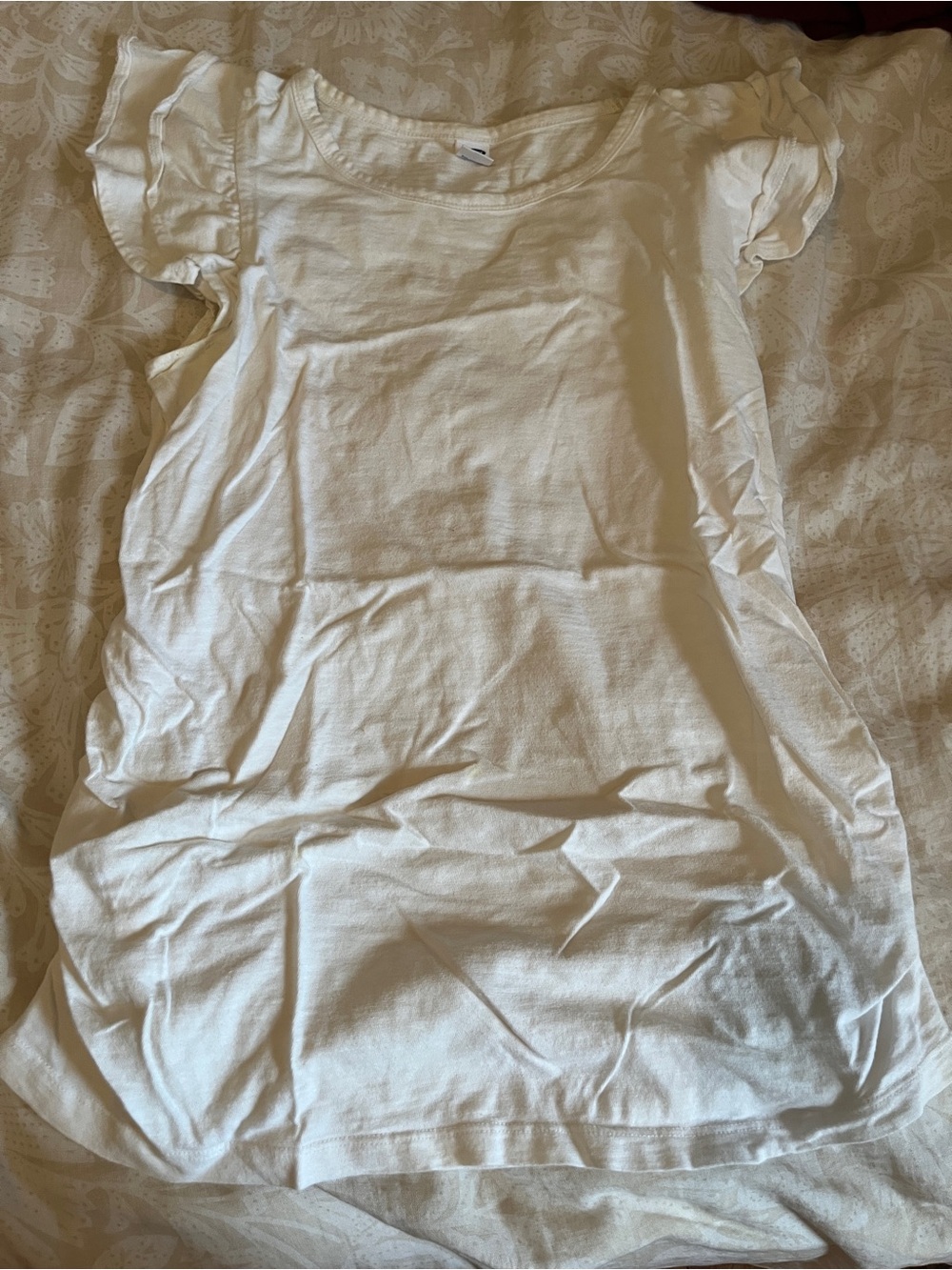 Women's White Maternity Ruffle Sleeve Top
